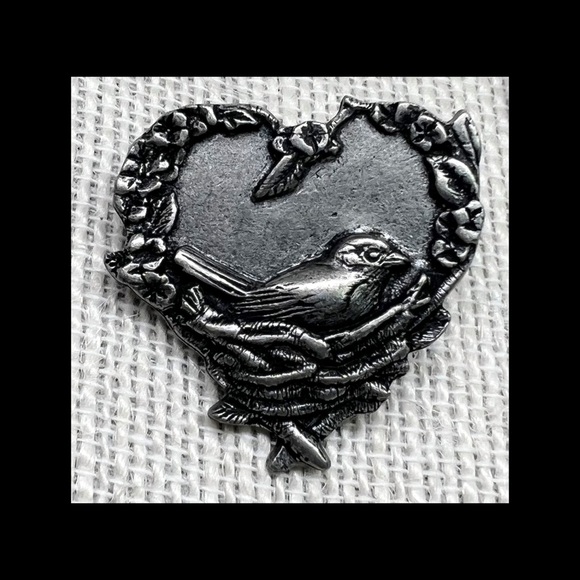 Limited Edition Birds & Blooms Pewter Brooch/Pins - Picture 2 of 6